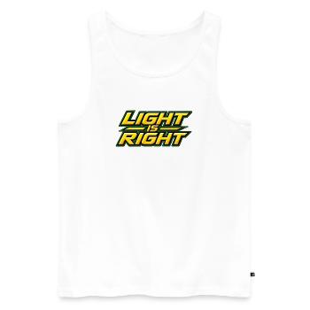 Light is right - Débardeur bio Premium Homme - blanc - Devant - Michal (187cm)