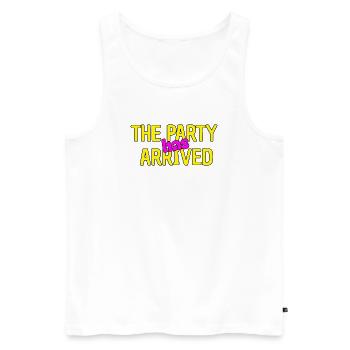 THE PARTY HAS ARRIVED, CAN GO MOUSE - Men's Premium Organic Tank Top - white - Front - Michal (187cm)