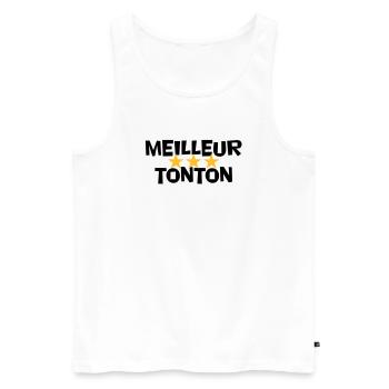 BEST UNCLE - Männer Premium Bio Tank Top - Weiß - Vorne - AI Model Male 178 light (178cm)