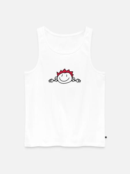 hide wall wall face head child painted kri - Men's Premium Organic Tank Top - white