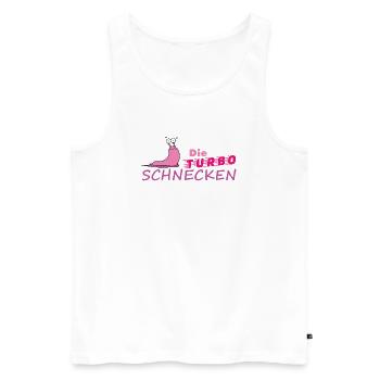 Muddy run shirt mud Matsch Laufshirt Team Schnecke - Männer Premium Bio Tank Top - Weiß - Vorne - Michal (187cm)