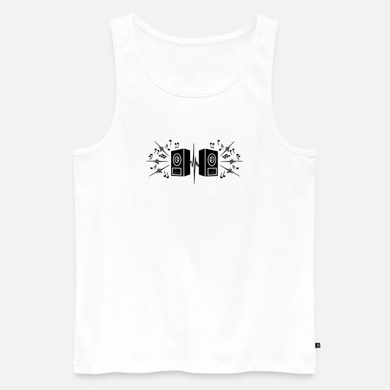 Spieldosen mit viel lauter Musik - Männer Premium Bio Tank Top - Weiß
