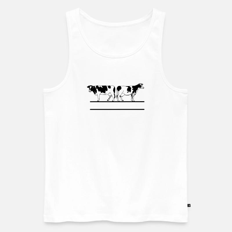 Kuhmonogramm transparent - Männer Premium Bio Tank Top - Weiß