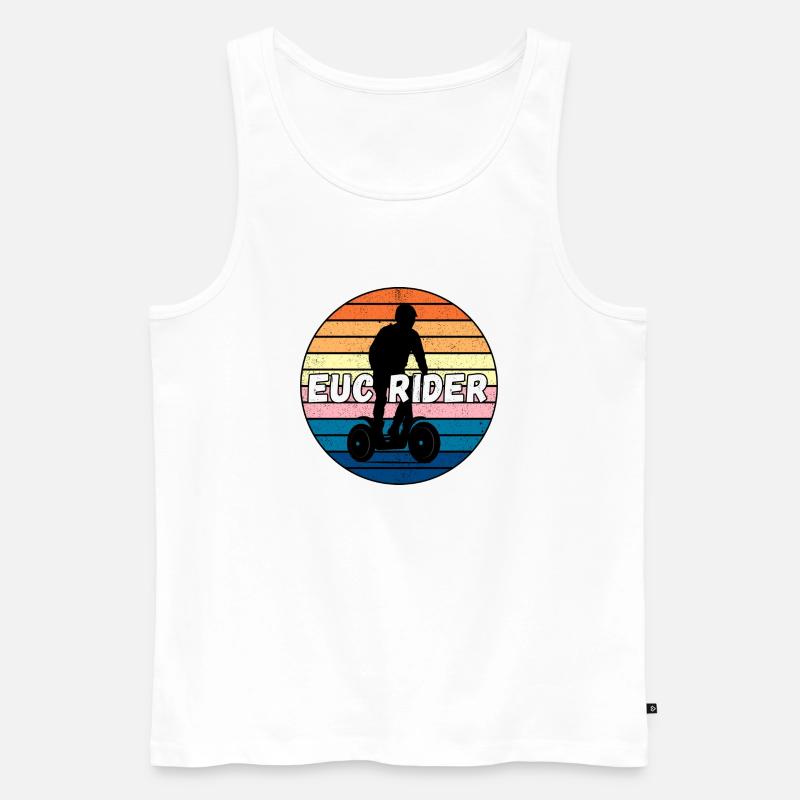 Elektrischer Einradfahrer. EUC-Reiter - Männer Premium Bio Tank Top - Weiß
