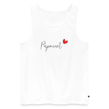 PAPOUNET. DAD. FATHER'S DAY. HAPPY FATHER'S DAY - Men's Premium Organic Tank Top - white - Front - AI Model Male 178 light (178cm)