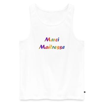 MISTRESS. THANK YOU. THANK YOU MISTRESS - Men's Premium Organic Tank Top - white - Front - Michal (187cm)