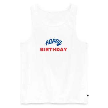 Joyeux anniversaire classique - Débardeur bio Premium Homme - blanc - Devant - Michal (187cm)