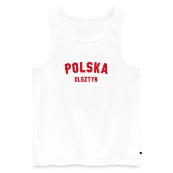 OLSZTYN Polska, Poland - Men's Premium Organic Tank Top - white - Front - Michal (187cm)