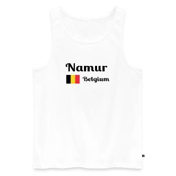 Namur Belgique - Imprimés élégants - Débardeur bio Premium Homme - blanc - Devant - Michal (187cm)