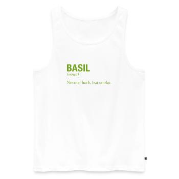BASIL Basilikum - Männer Premium Bio Tank Top - Weiß - Vorne - AI Model Male 178 light (178cm)