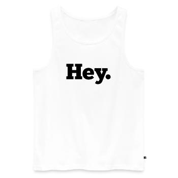 Hey - Männer Premium Bio Tank Top - Weiß - Vorne - Michal (187cm)
