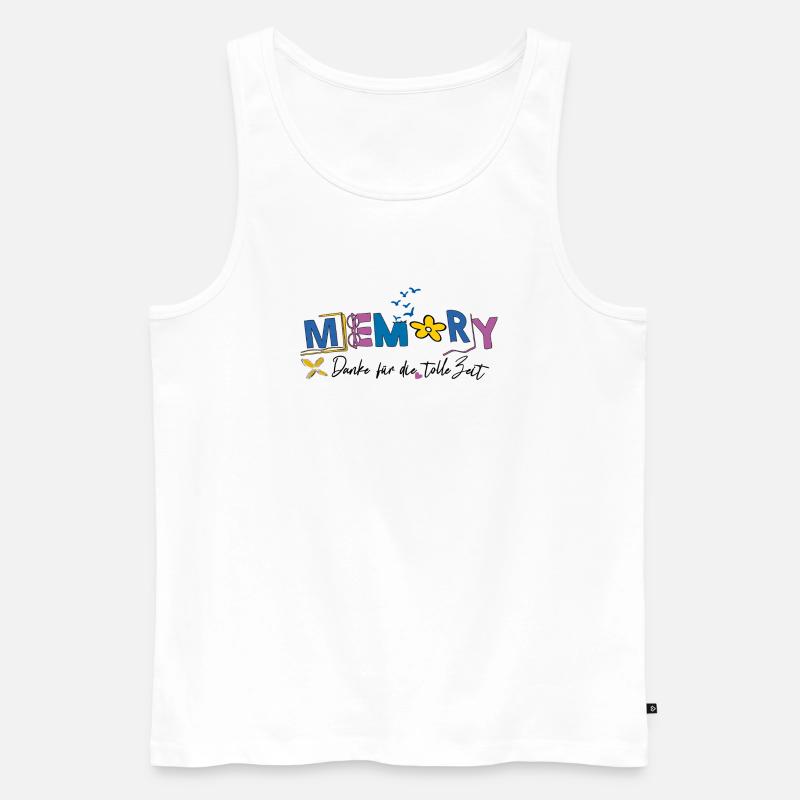 Memory schön war die Zeit - Männer Premium Bio Tank Top - Weiß