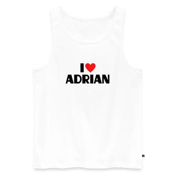I love Adrian Red Heart Love Fan Gift - Men's Premium Organic Tank Top - white - Front - AI Model Male 178 light (178cm)