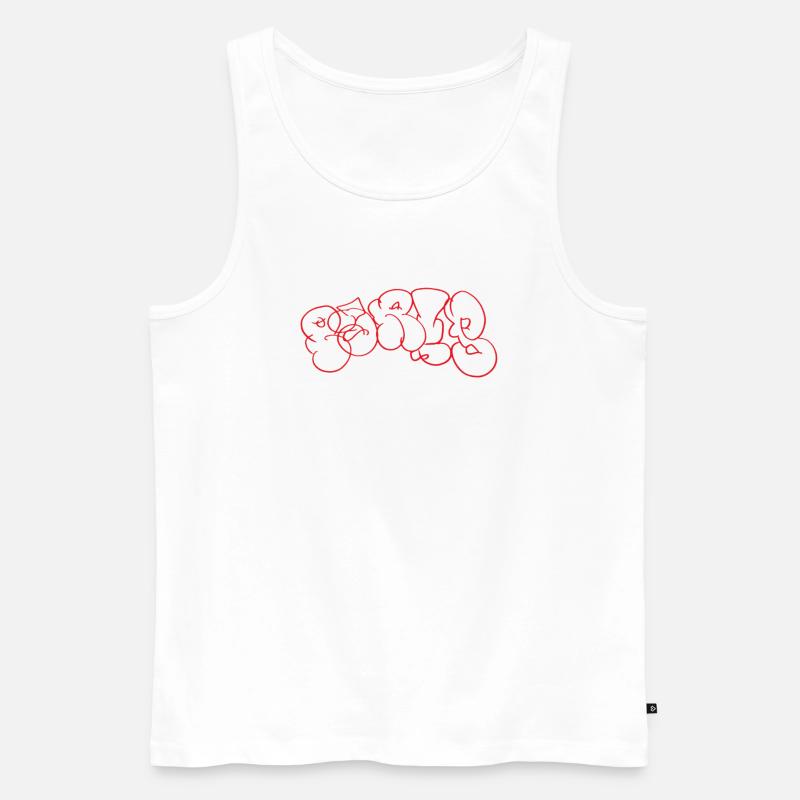 Roter Graffiti Bubble Paris Schriftzug - Männer Premium Bio Tank Top - Weiß