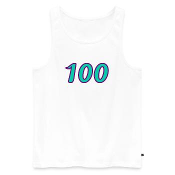 100. 100 JAHRE. 100-JÄHRIGES JUBILÄUM. GEBURTSTAG 100 - Männer Premium Bio Tank Top - Weiß - Vorne - Michal (187cm)