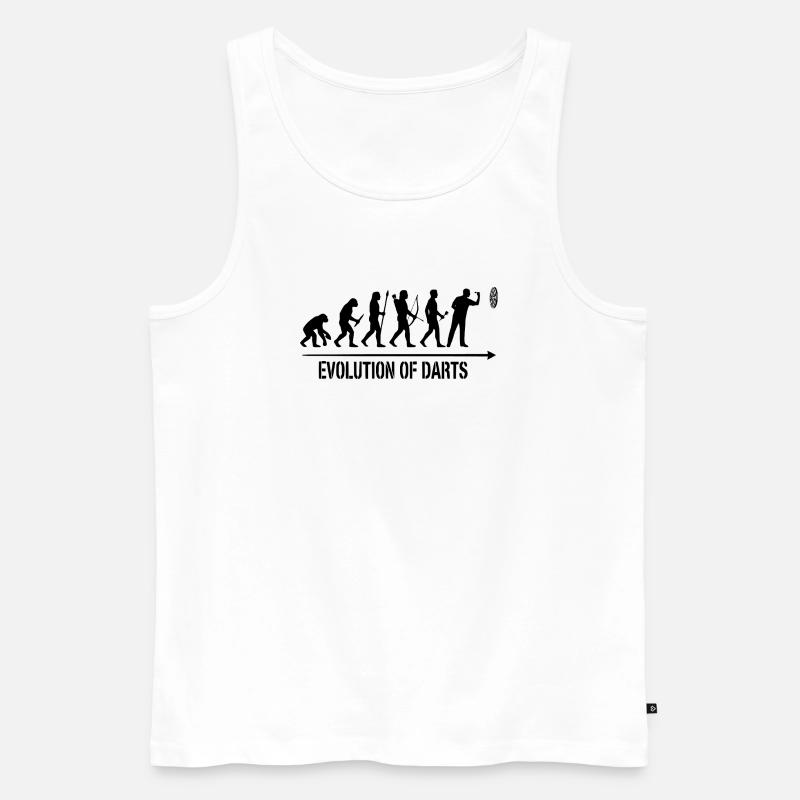 Darts Evolution Hoodie, Socks, Mug, Top - Men's Premium Organic Tank Top - white