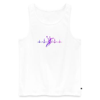 Message clair de handball pour hommes - Débardeur bio Premium Homme - blanc - Devant - Michal (187cm)
