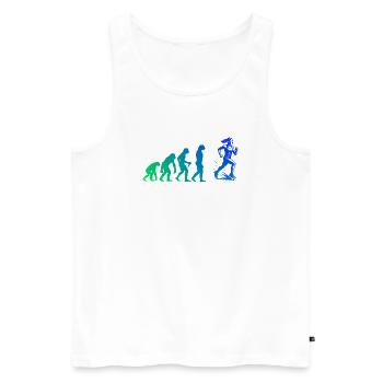 Motif de course clair pour chaque jour - Débardeur bio Premium Homme - blanc - Devant - Michal (187cm)