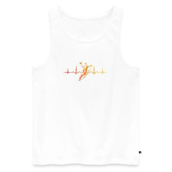 Message clair de handball pour hommes - Débardeur bio Premium Homme - blanc - Devant - Michal (187cm)