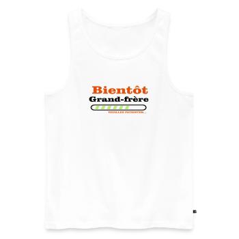 Bald ein großer Bruder - Männer Premium Bio Tank Top - Weiß - Vorne - Michal (187cm)