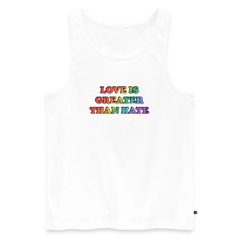 Love Is Greater Than Hate Rainbow - Men's Premium Organic Tank Top - white - Front - AI Model Male 178 light (178cm)