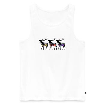 Hirsch - Männer Premium Bio Tank Top - Weiß - Vorne - AI Model Male 178 light (178cm)