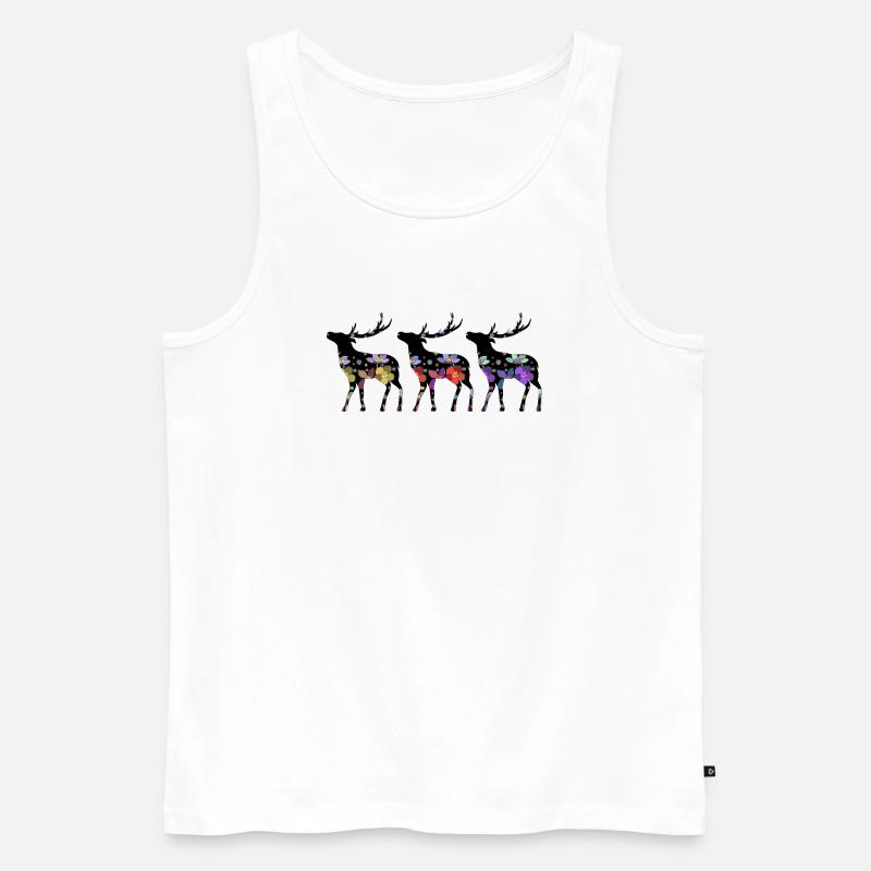 Hirsch - Männer Premium Bio Tank Top - Weiß