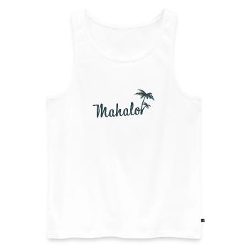 Mahalo Hawaii Palm Tree Beach Aloha Island Vibes - Débardeur bio Premium Homme - blanc - Devant - Michal (187cm)