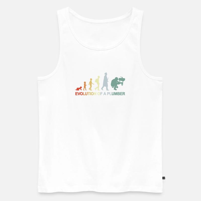 Klempner Evolution - Männer Premium Bio Tank Top - Weiß