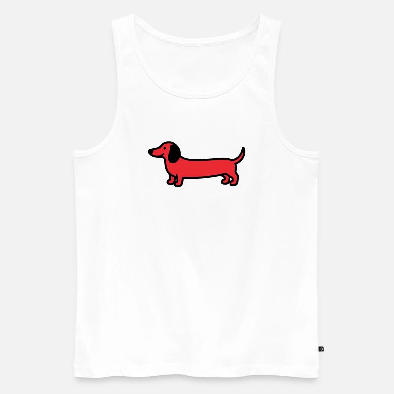 Jagdhund Dackel Profil Vektor - Männer Premium Bio Tank Top - Weiß