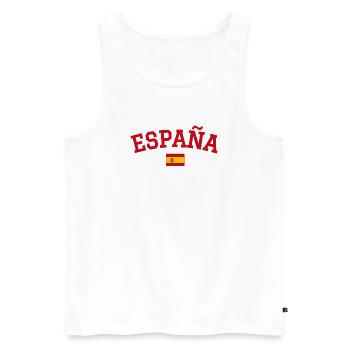 Spain Flag Design Red - Men's Premium Organic Tank Top - white - Front - AI Model Male 178 light (178cm)