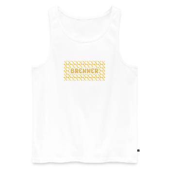 Burner Yellow Net Pattern - Men's Premium Organic Tank Top - white - Front - AI Model Male 178 light (178cm)