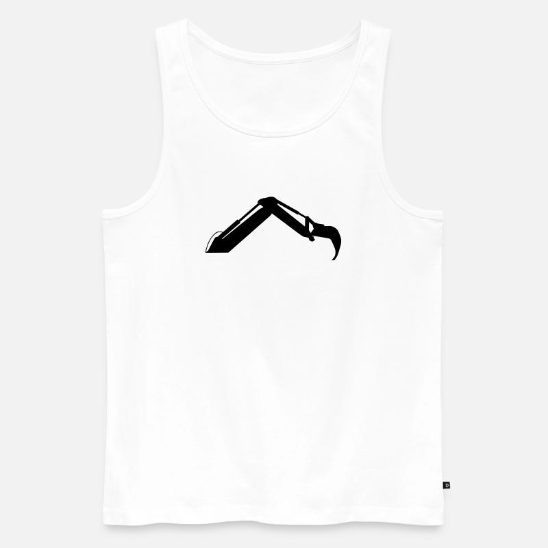 Excavator Arm – Digging Power - Men's Premium Organic Tank Top - white