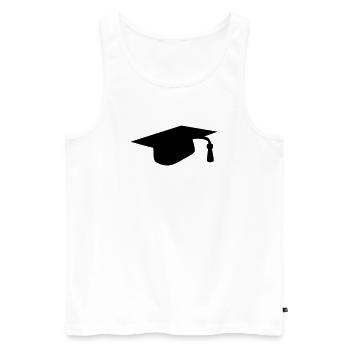 Abschlussmütze - Männer Premium Bio Tank Top - Weiß - Vorne - AI Model Male 178 light (178cm)