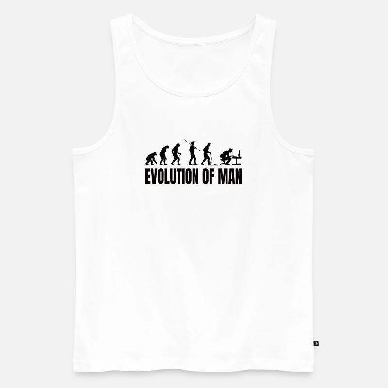 Programmierer Computerfreak Evolution - Männer Premium Bio Tank Top - Weiß