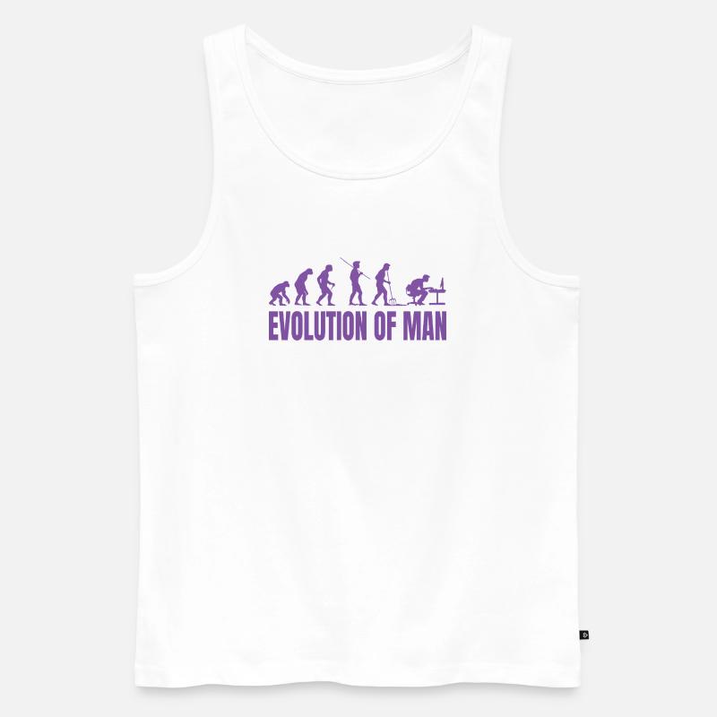 Programmer Computer Freak Evolution Retro - Men's Premium Organic Tank Top - white