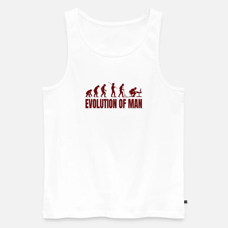 Computer PC Evolution Computer Scientist Programmer - Men's Premium Organic Tank Top - white