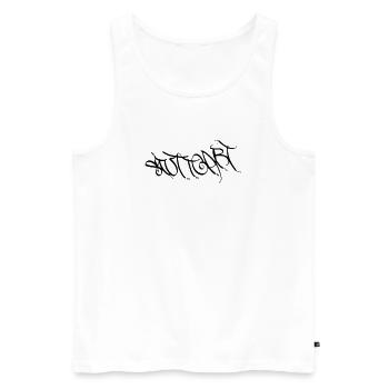 Trendiges Stuttgart T-Shirt - Männer Premium Bio Tank Top - Weiß - Vorne - Michal (187cm)
