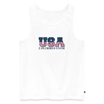 College USA Red White Blue Stars And Stripes Motto - Männer Premium Bio Tank Top - Weiß - Vorne - Michal (187cm)