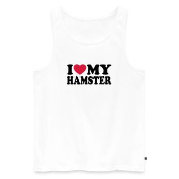 I love my hamster - Ich liebe mein Hamster - Männer Premium Bio Tank Top - Weiß - Vorne - Michal (187cm)