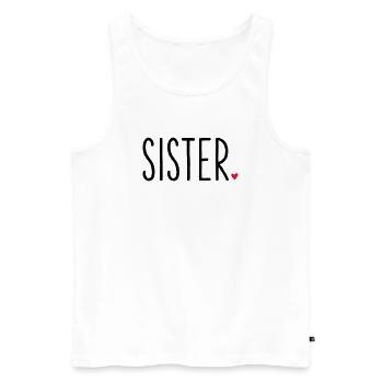 Sister coeur - famille de frères et sœurs cadeau - Débardeur bio Premium Homme - blanc - Devant - Michal (187cm)