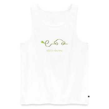 100 % électrique – voiture verte à service régulier - Débardeur bio Premium Homme - blanc - Devant - AI Model Male 178 light (178cm)