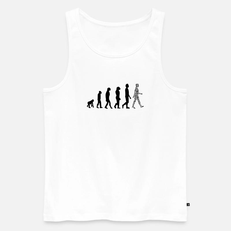 Evolution QR code - Humour pass sanitaire - Débardeur bio Premium Homme - blanc