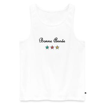BONNE ANNEE. SAINT SYLVESTRE. NOUVELLE ANNÉE. - Débardeur bio Premium Homme - blanc - Devant - Michal (187cm)
