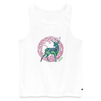 hirsch dwalin e 115 - Men's Premium Organic Tank Top - white - Front - AI Model Male 178 light (178cm)