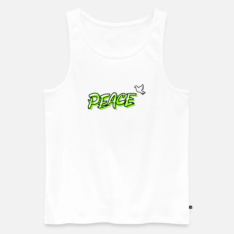 Friede Peace Friedenstaube - Männer Premium Bio Tank Top - Weiß