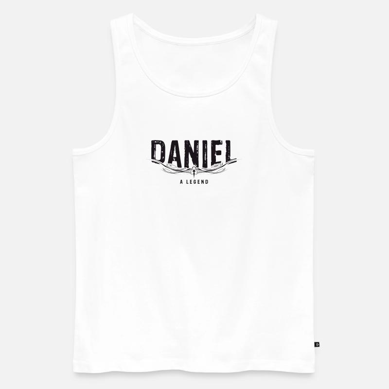 DANIEL A LEGEND verziert - Männer Premium Bio Tank Top - Weiß