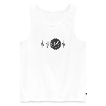 puls fahrrad logo mit ritzel Team bike Runde icon - Männer Premium Bio Tank Top - Weiß - Vorne - Michal (187cm)