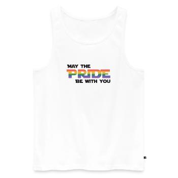 Mois de la fierté LGBT - Que la fierté soit avec vous - Débardeur bio Premium Homme - blanc - Devant - AI Model Male 178 light (178cm)