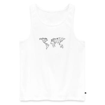 Carte du monde - Débardeur bio Premium Homme - blanc - Devant - AI Model Male 178 light (178cm)
